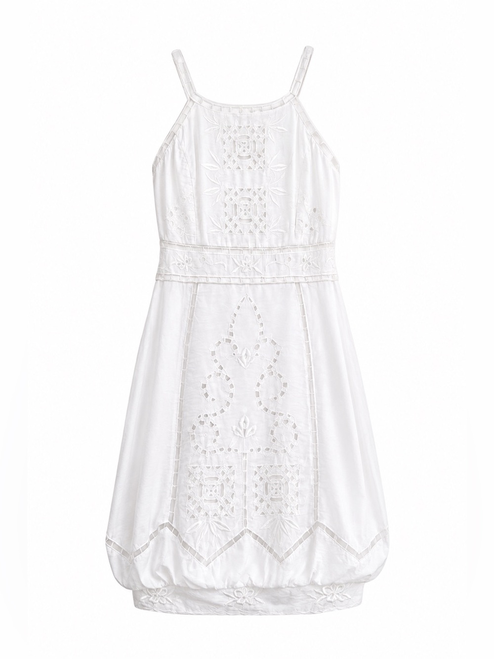 Vintage Sue Wong Y2K White Bubble Hem Dress Formal Sorority Tea Party size 10